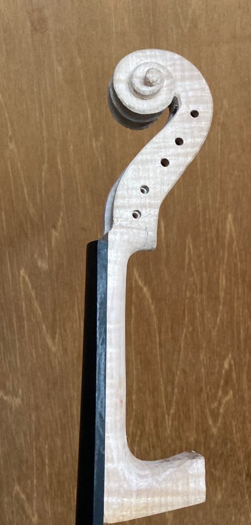 Neck for five string fiddle by Chet Bishop, Luthier