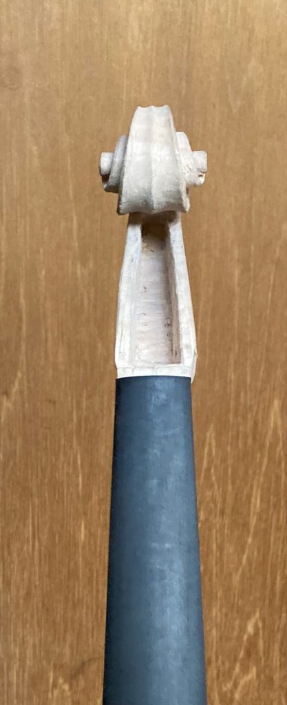 Front View of five String Fiddle Neck by Chet Bishop, Luthier